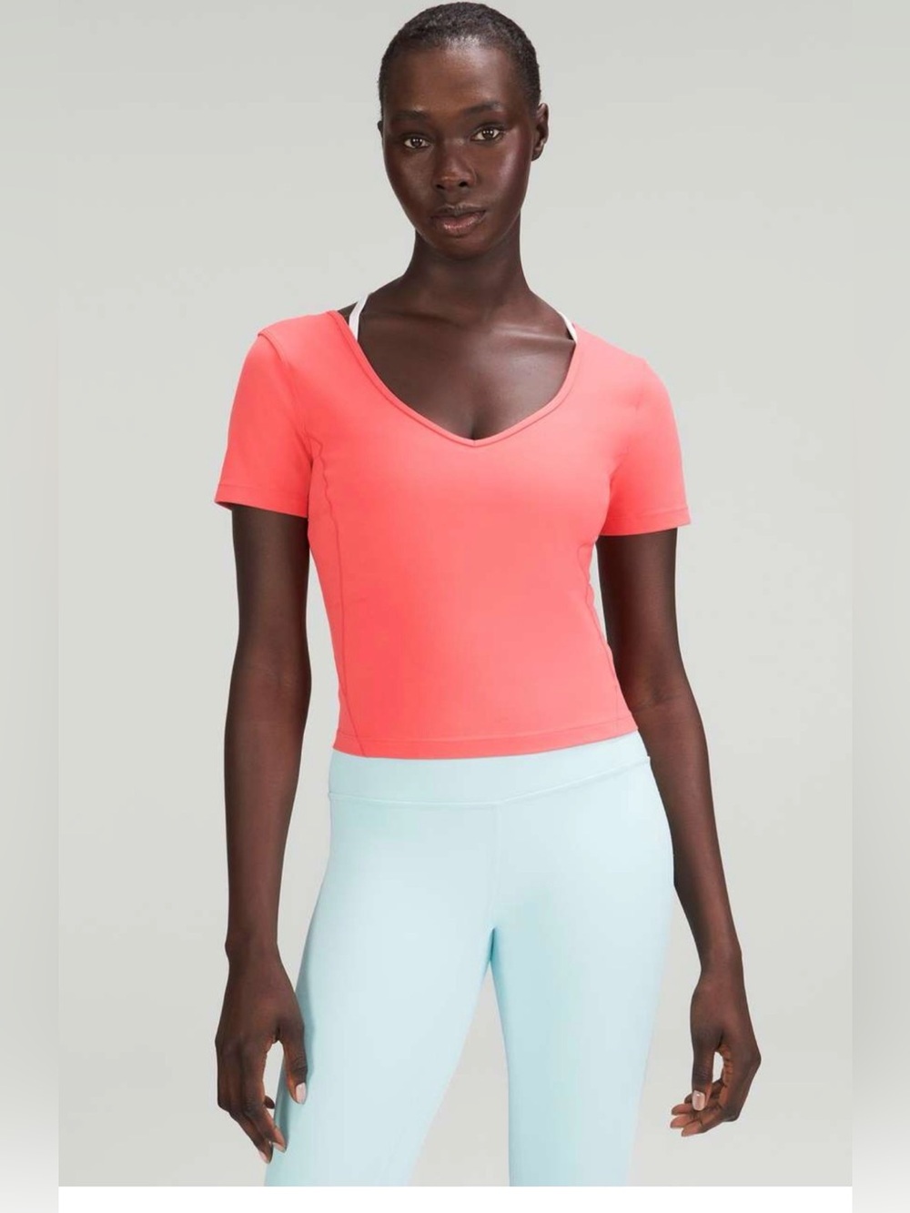 Lululemon Align Nulu Cropped T-Shirt Pale Raspberry | No Size Tag Size 8
